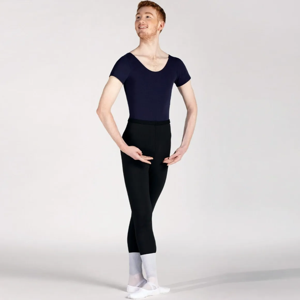 1st Position Male Short Sleeve Scoop Neck Leotard
