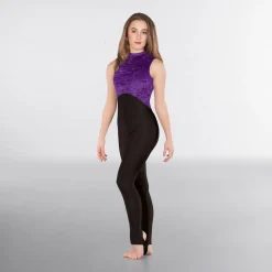 1st Position Melinda Velour High Neck & Keyhole Back Catsuit