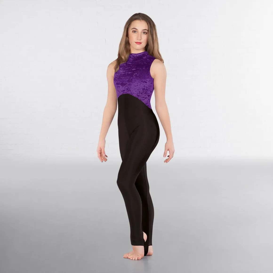 1st Position Melinda Velour High Neck & Keyhole Back Catsuit