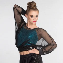 1st Position Mesh Over Top with Sequin Waistband