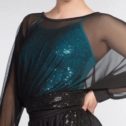 1st Position Mesh Over Top with Sequin Waistband