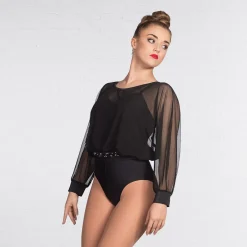 1st Position Mesh Over Top with Sequin Waistband