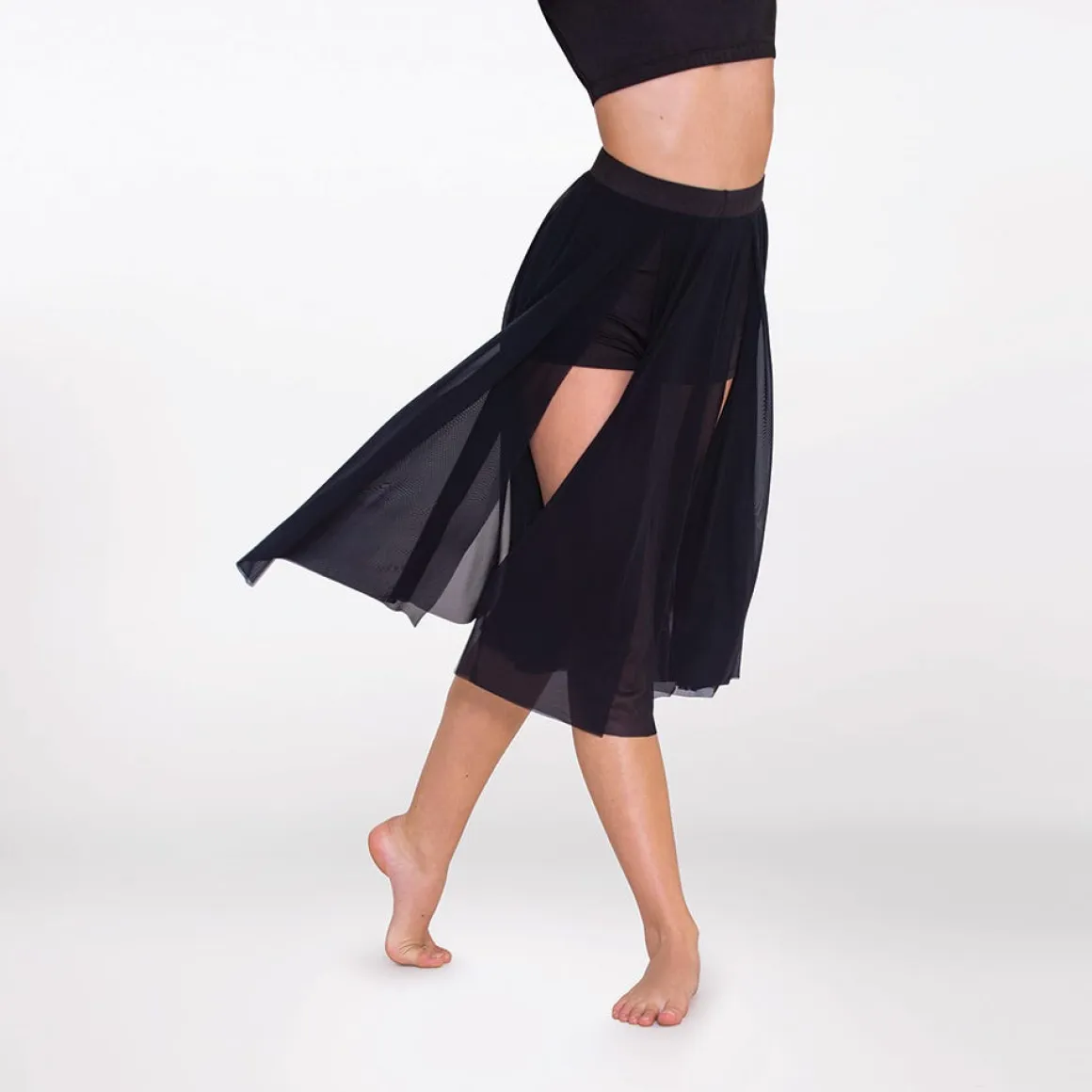1st Position Mesh Split Skirt