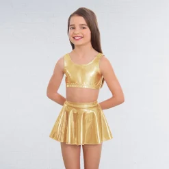 1st Position Metallic Circular Skirt Gold