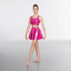 1st Position Metallic Crop Top Cerise
