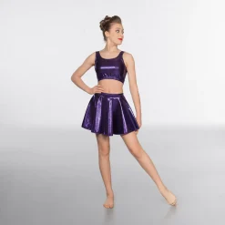 1st Position Metallic Crop Top Purple