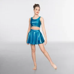 1st Position Metallic Crop TopTurquoise