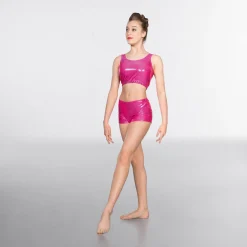 1st Position Metallic Hot Pants Cerise
