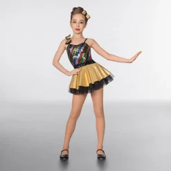 1st Position Multi Stripe Bow Glitz Dress