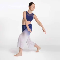 1st Position Ombré Wide Trousers and Crop Top Navy Blue