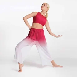 1st Position Ombré Wide Trousers and Crop Top Red