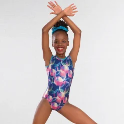1st Position Pastel Bubble Print Sleeveless Leotard
