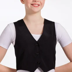 1st Position Plain 3-Button Waistcoat Black