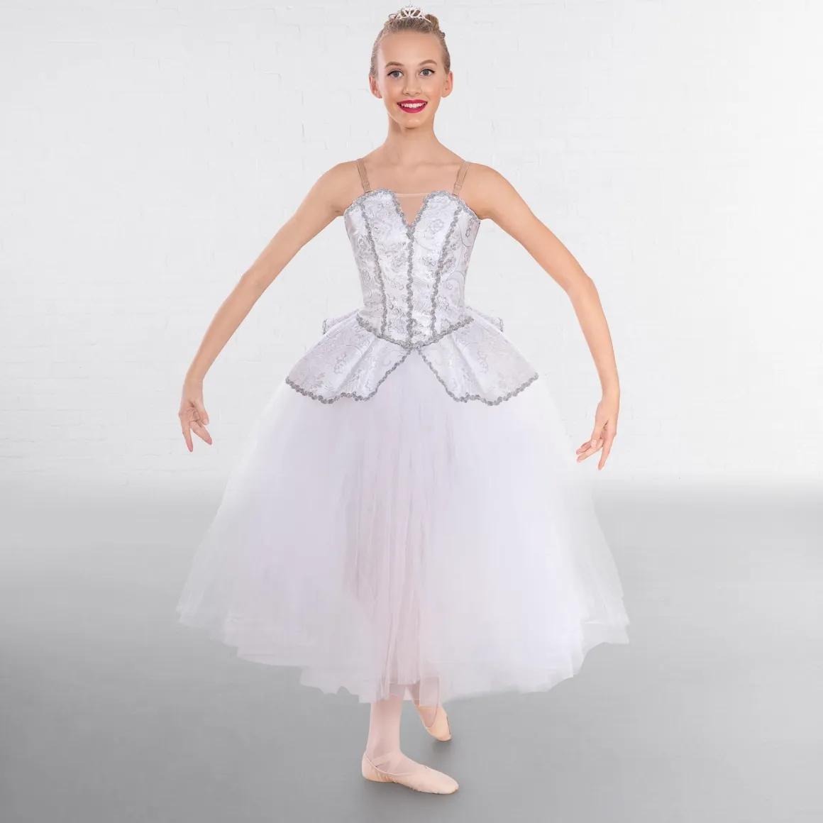1st Position Prestige Floral Woven Bodice with Separate Over Skirt