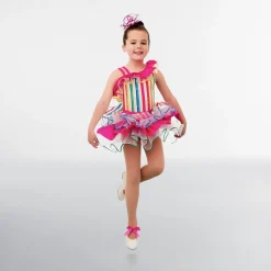 1st Position Rainbow Stripe Glitz Tutu