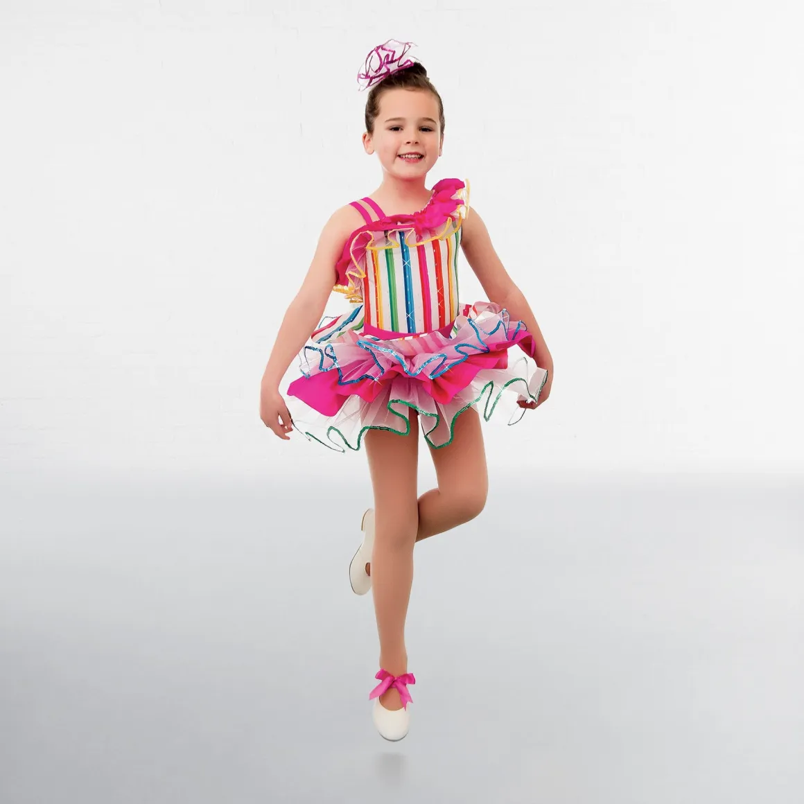 1st Position Rainbow Stripe Glitz Tutu