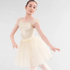 1st Position Romantic Tutu with Flowers and Glitter Net Skirt