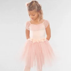 1st Position Romantic Tutu with Flowers and Glitter Net Skirt