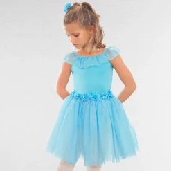 1st Position Romantic Tutu with Flowers and Glitter Net Skirt