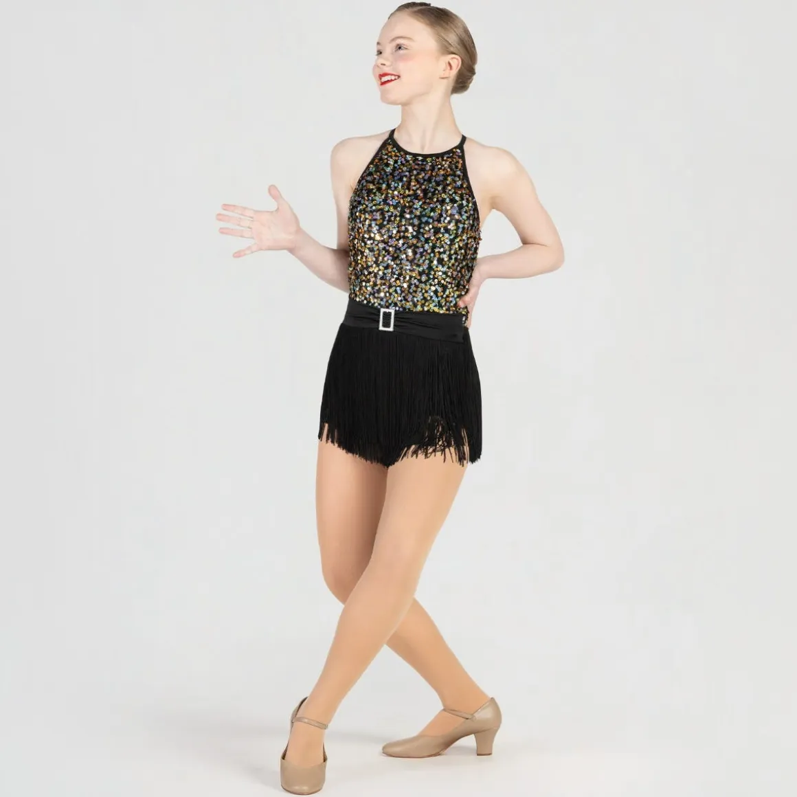 1st Position Sequin Bodice Fringe Unitard