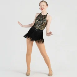 1st Position Sequin Bodice Fringe Unitard
