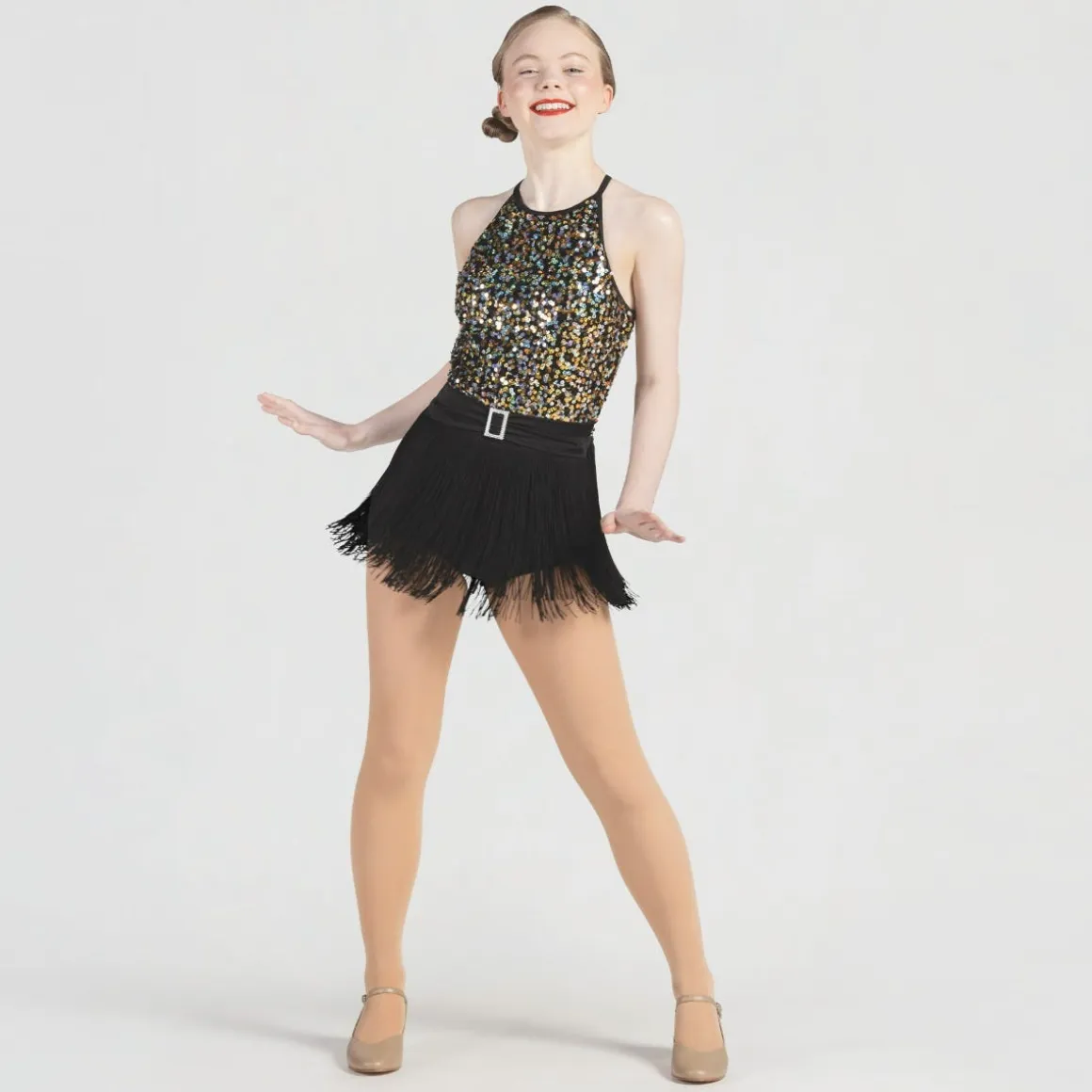 1st Position Sequin Bodice Fringe Unitard