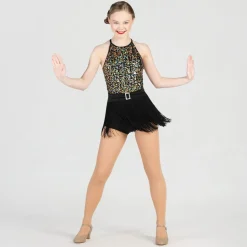 1st Position Sequin Bodice Fringe Unitard