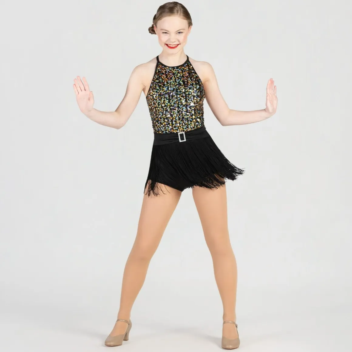 1st Position Sequin Bodice Fringe Unitard