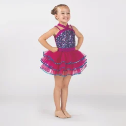 1st Position Sequin Bodice Tutu with Cross Over Halterneck