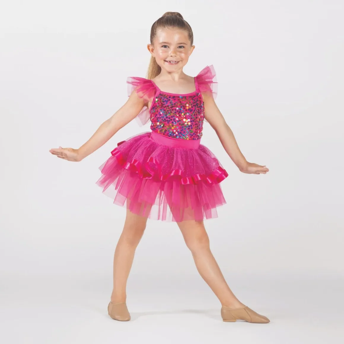 1st Position Sequin Bodice Tutu with Square Neckline