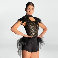 1st Position Sequin Lace Glitz Leotard with Bustle Skirt