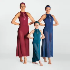 1st Position Sequin Lace Insert Culottes Jumpsuit
