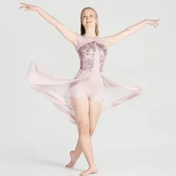 1st Position Sequin Lyrical Unitard with Open Front Skirt