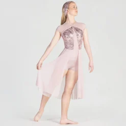 1st Position Sequin Lyrical Unitard with Open Front Skirt