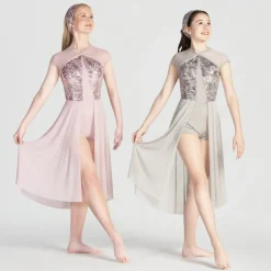 1st Position Sequin Lyrical Unitard with Open Front Skirt
