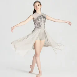 1st Position Sequin Lyrical Unitard with Open Front Skirt