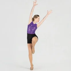 1st Position Sequin Mesh Topped Showbiz Unitard