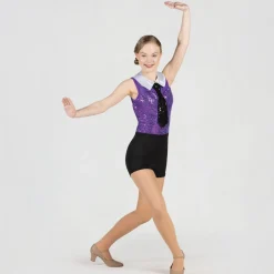 1st Position Sequin Mesh Topped Showbiz Unitard