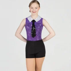 1st Position Sequin Mesh Topped Showbiz Unitard