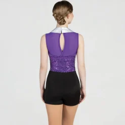 1st Position Sequin Mesh Topped Showbiz Unitard