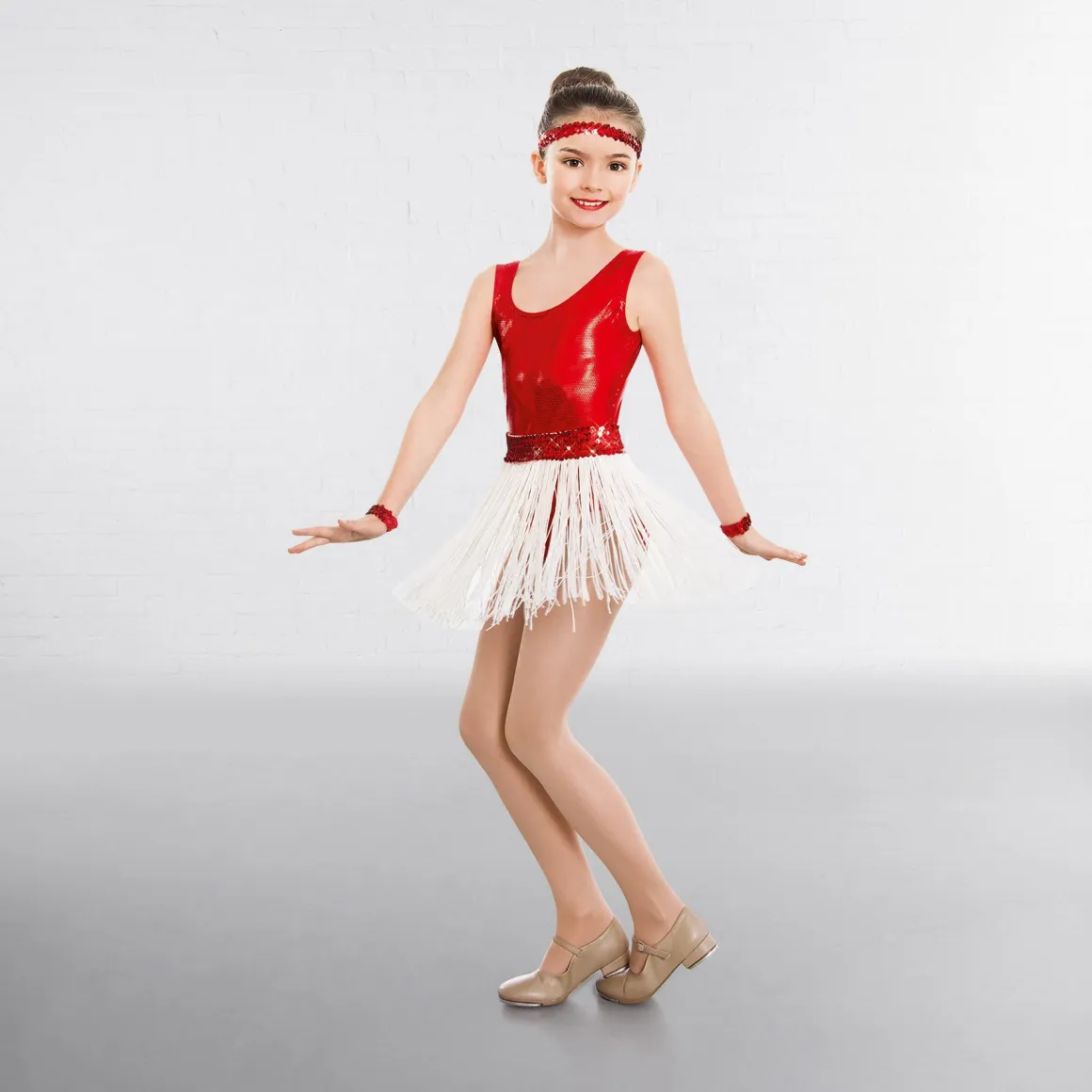 1st Position Sequin Waistband Fringe skirt