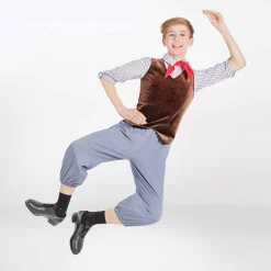 1st Position Shirt and Knickerbocker All-In-One with Waistcoat and Neckerchief Grey Denim