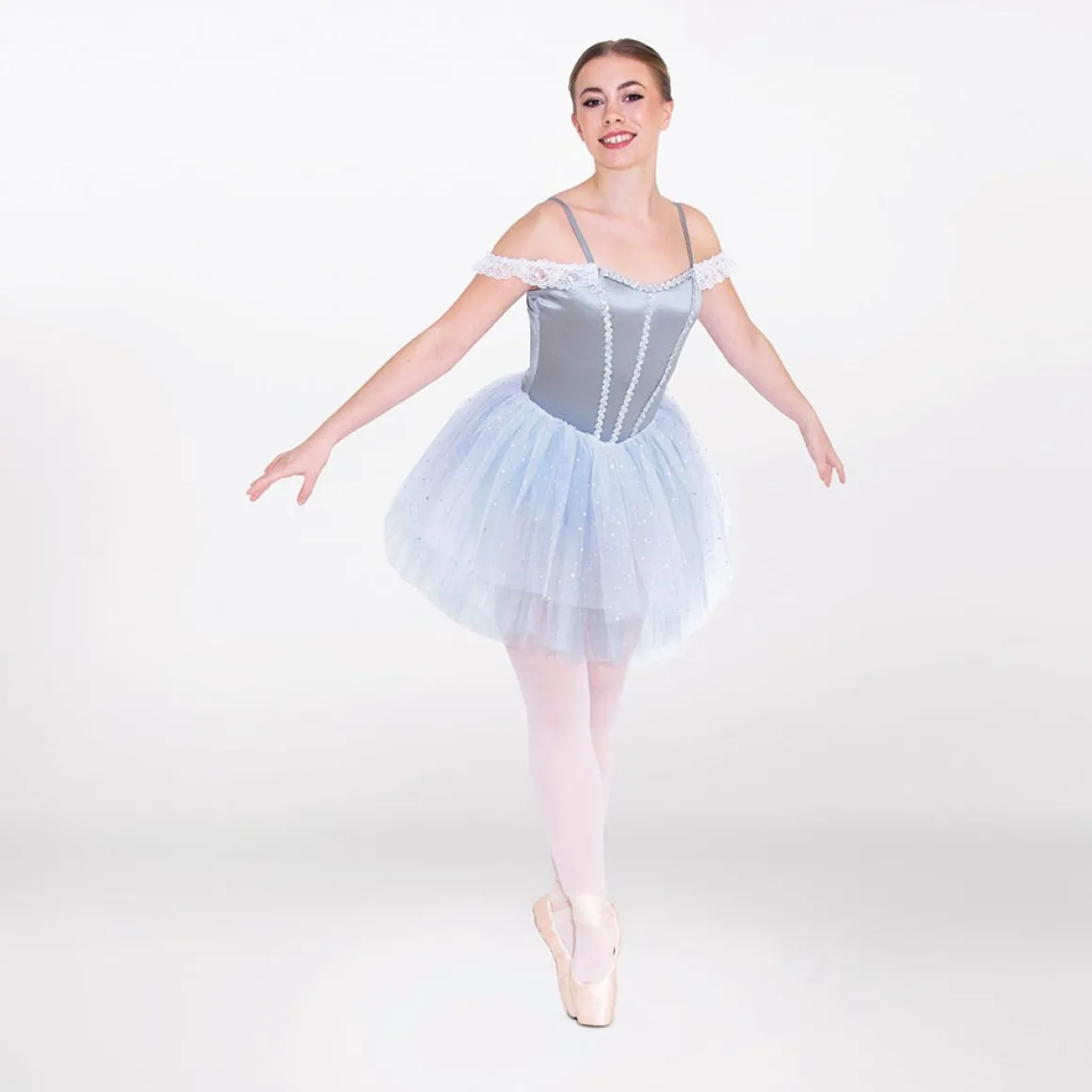 1st Position Sparkle Ballet Dress with Lace Corset Detail
