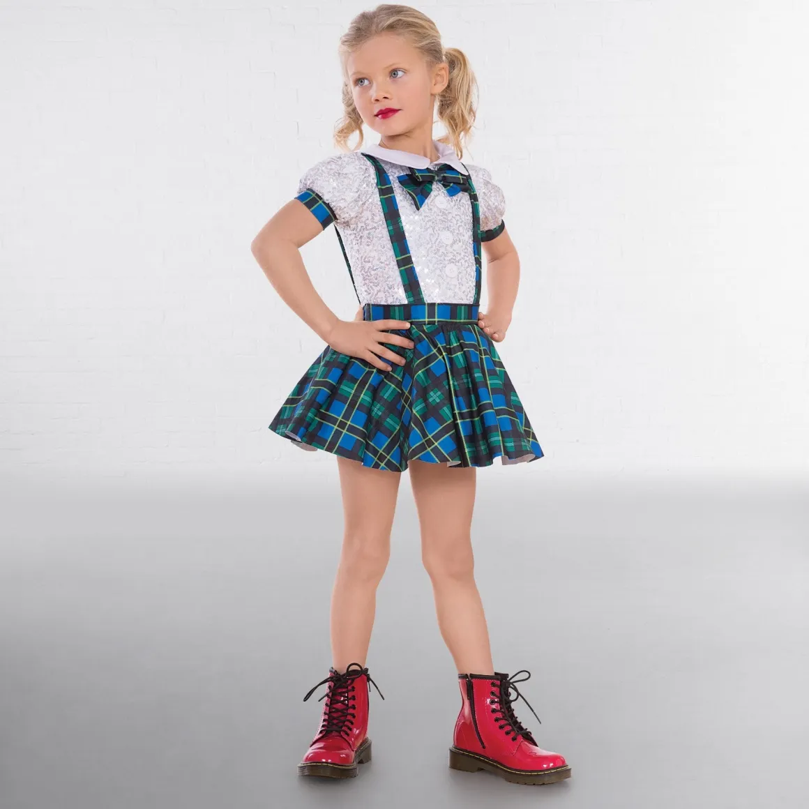 1st Position Tartan Schoolgirl Outfit with Bow