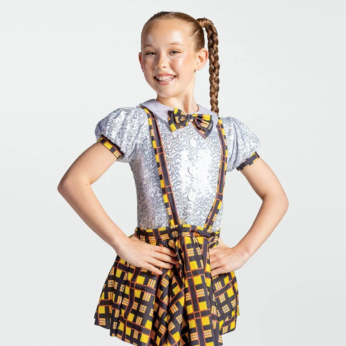 1st Position Tartan Schoolgirl Outfit with Bow