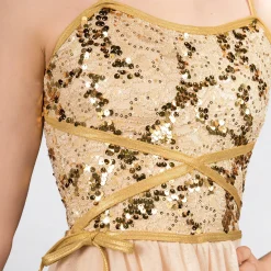 1st Position Wrap Around Sequin Dipped Hem Lyrical Dress