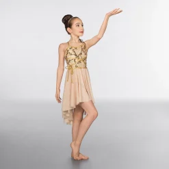 1st Position Wrap Around Sequin Dipped Hem Lyrical Dress