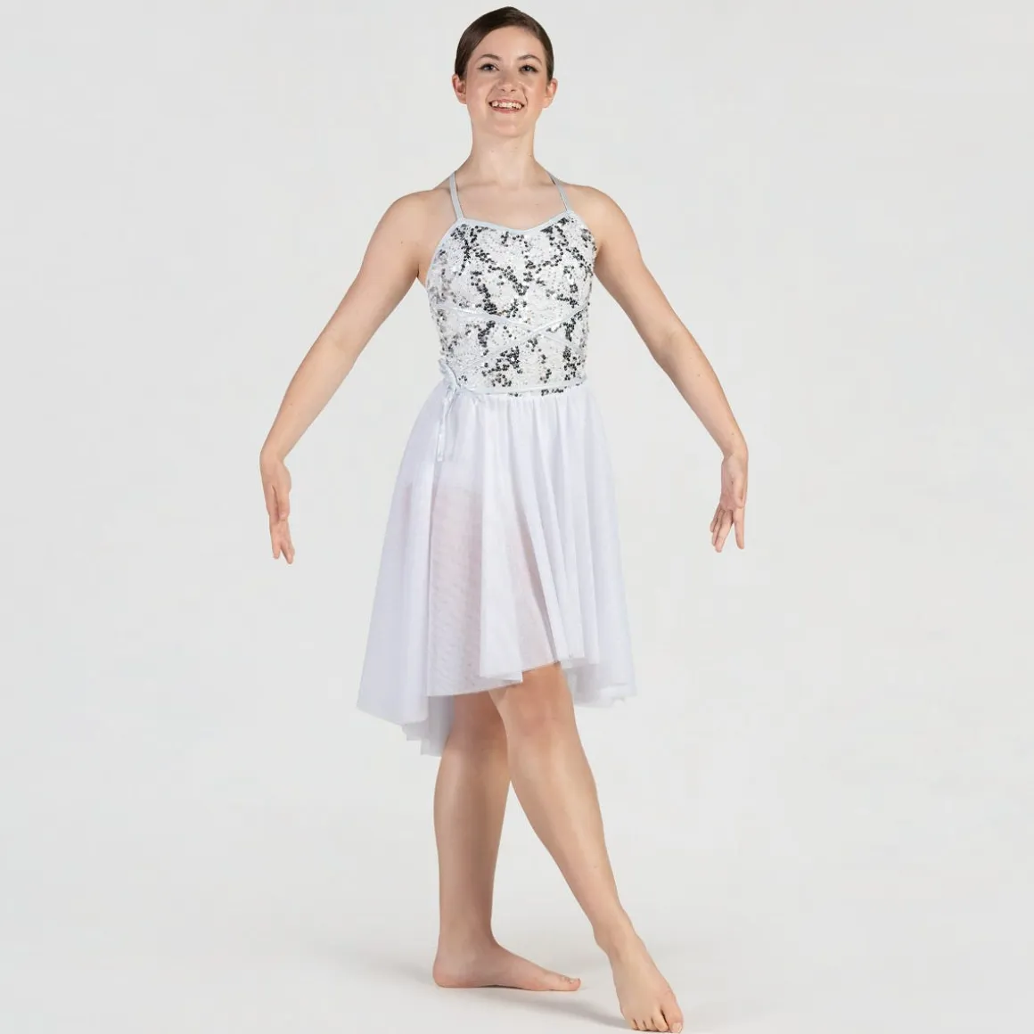 1st Position Wrap Around Sequin Dipped Hem Lyrical Dress