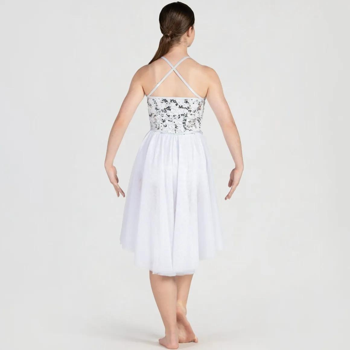 1st Position Wrap Around Sequin Dipped Hem Lyrical Dress