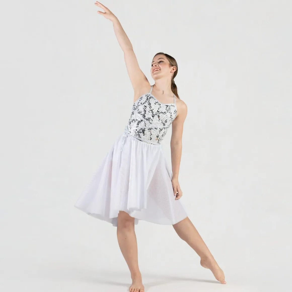 1st Position Wrap Around Sequin Dipped Hem Lyrical Dress